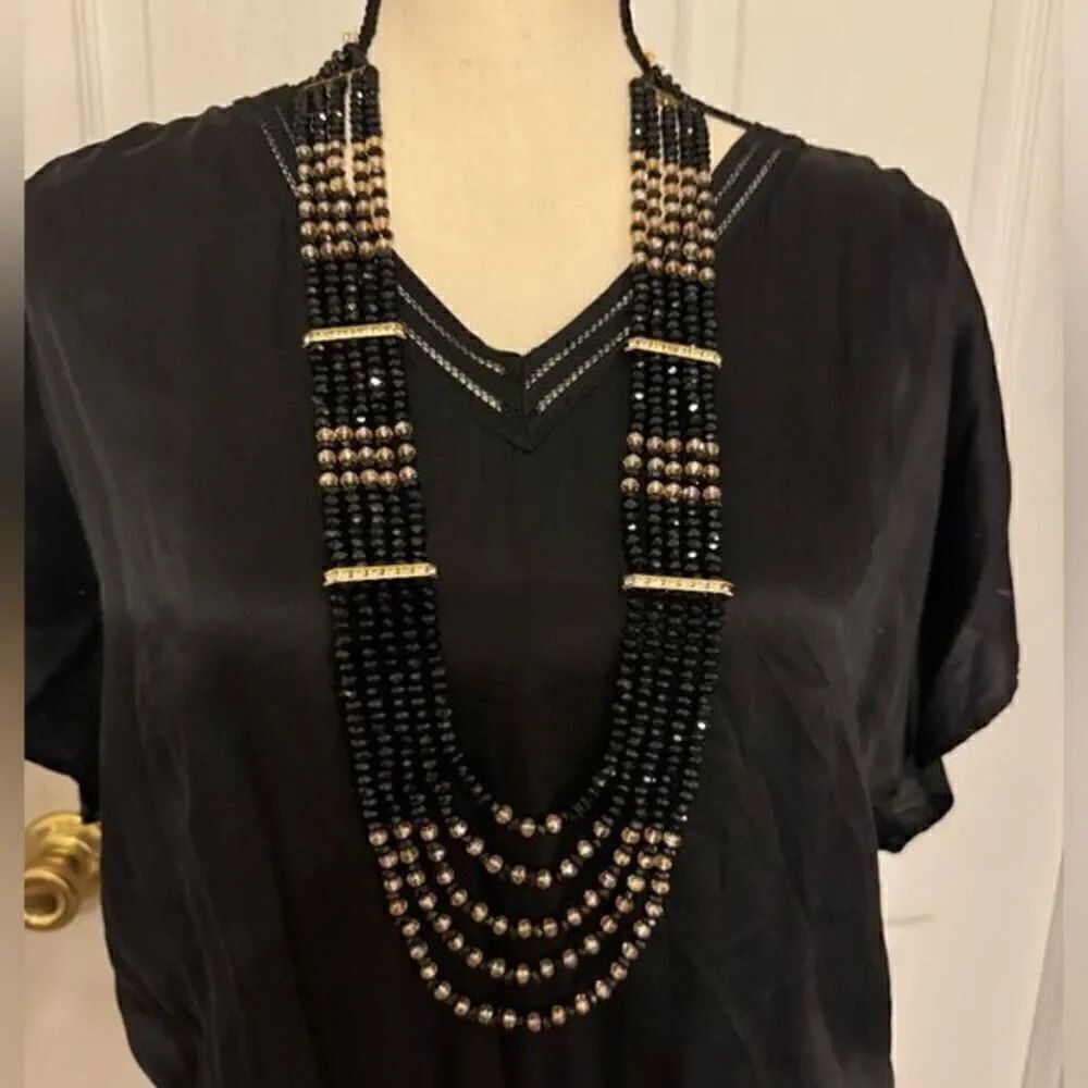PAKISTANI INDIAN GORGEOUS‎ SPARKLY BRIDAL FORMAL LONG LAYERED NECKLACE MALA